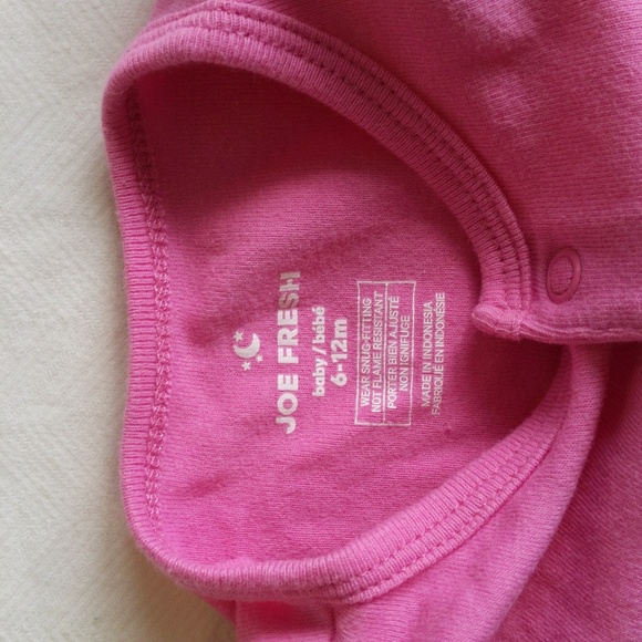 joe fresh basic purple cotton snap sleeper footless pajamas 6-12 months baby - Picture 4 of 6